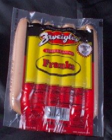 3 lb 1/4 lb Skinless Red Hot Dogs